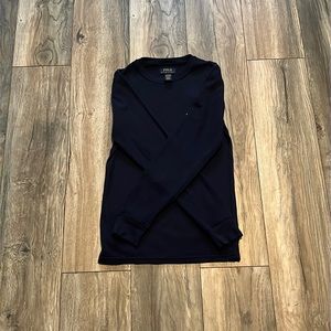 Navy blue long sleeve polo tee